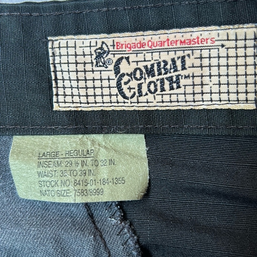 Brigade Quartermaster Combat Cloth Black Tactical Pants 36x32